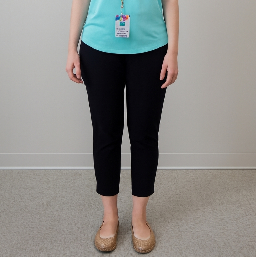 Nine West Heidi Pull On Cropped Pants Womens Size 12 Black